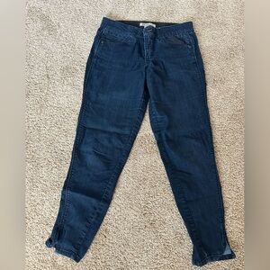 Democracy Blue Skinny Jeans with Tapered Frayed Hem